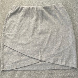 SO Gray Asymmetrical Wrap Mini Skirt